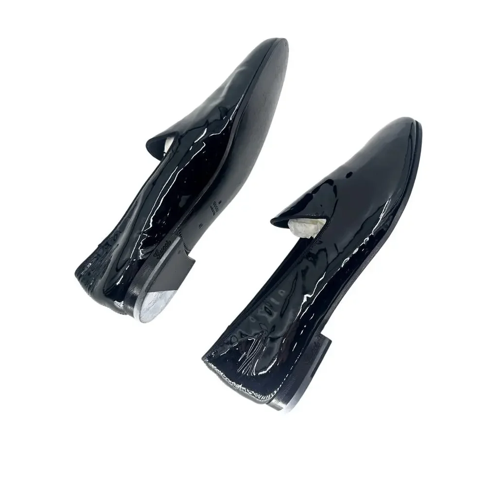 Gucci Glossy Black Vernice Crystal Leather Slip-On Loafers Men's Size EU41 US7.5